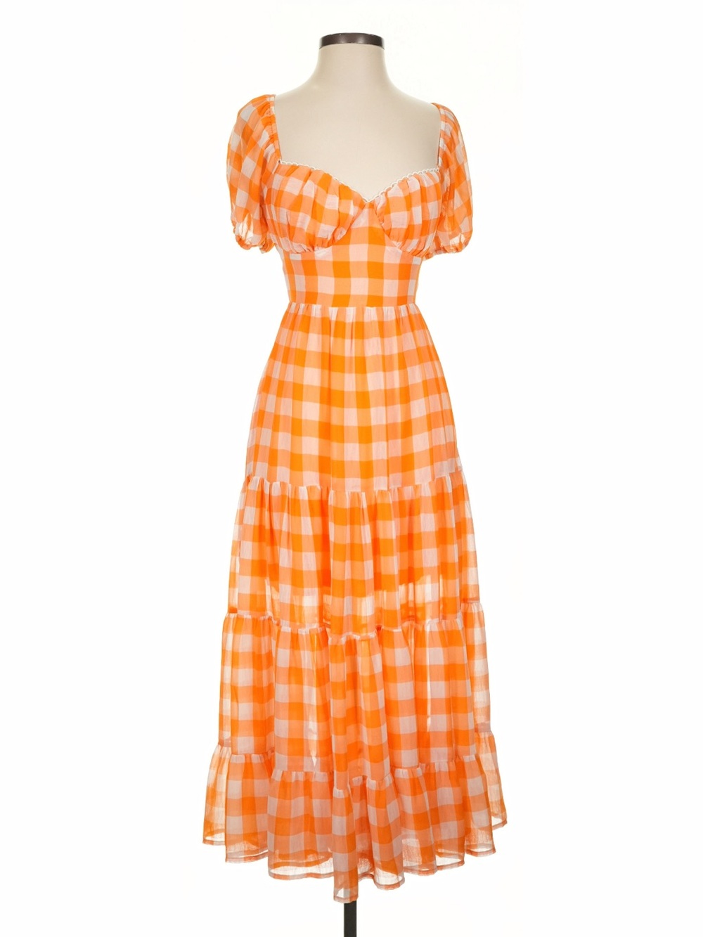Peppermayo Orange Gingham Dress - Size 2 - Picture 10 of 14